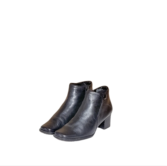Vintage Women Black Leather Ankle Boots By White Mt. Size 8M/ Women Leather Boot - Picture 2 of 8